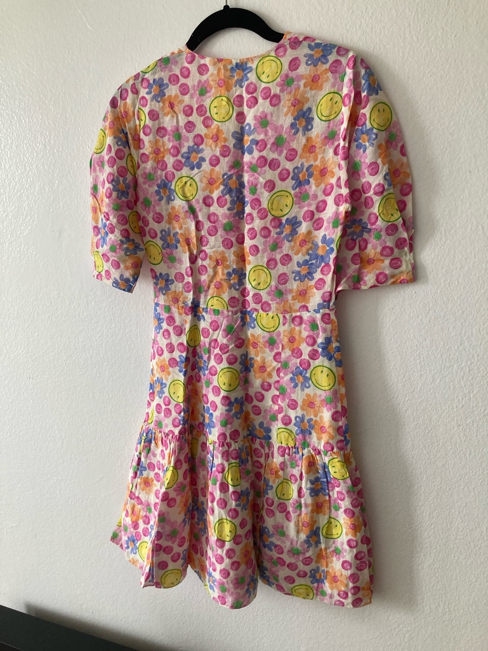 Sandro Pink Floral Smiley Print Dress - Picture 4 of 8
